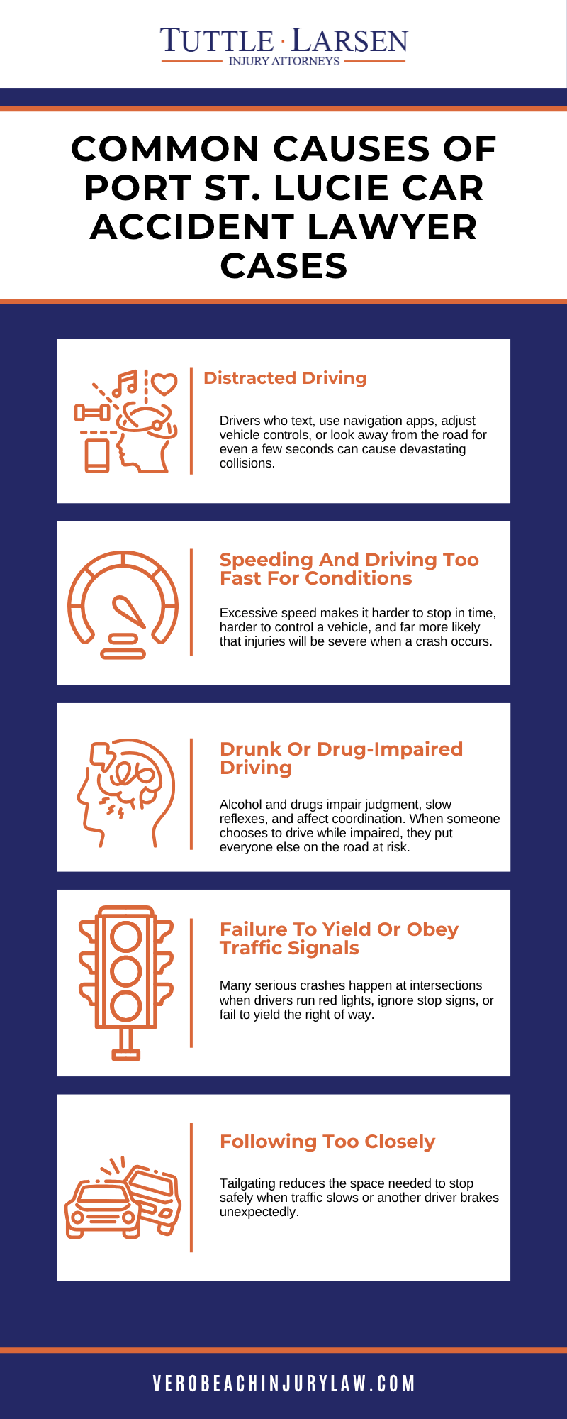 Common Causes Of Port St. Lucie Car Accident Lawyer Cases Infographic